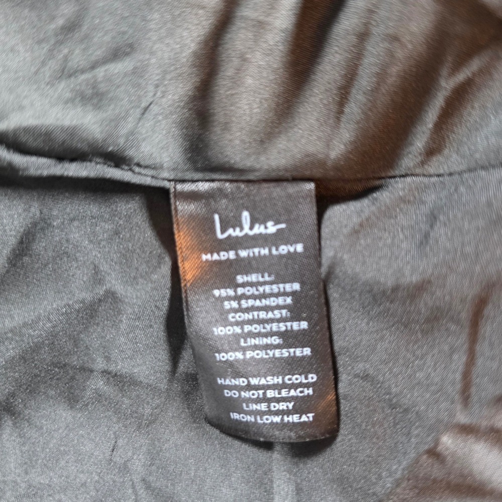 Lulus Women XS Black Compelling Style Strapless A Line Maxi Dress Satin Contrast - Picture 5 of 8
